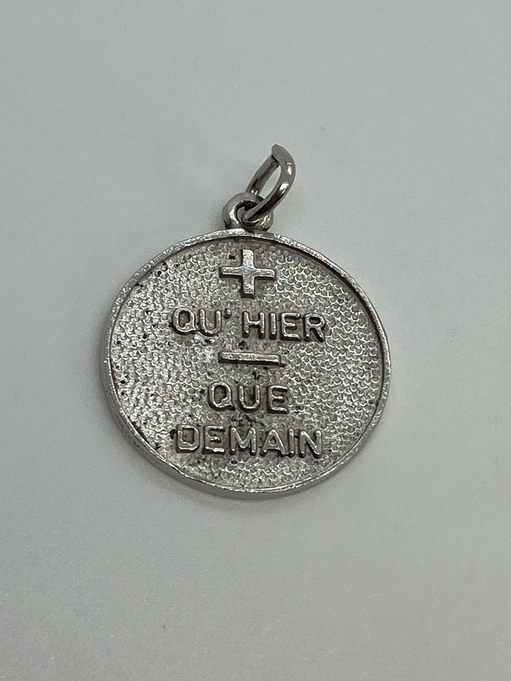 Vtg 925 Sterling Silver Qu'hier Que Demain French Love Token Coin Charm